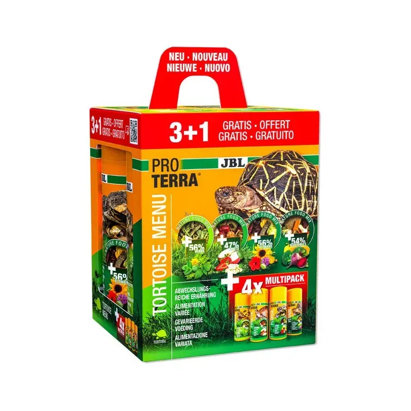 JBL Proterra Tortoise Menu 3x250 ml +1x250 ml - 4 féle ételválaszték minden teknősnek