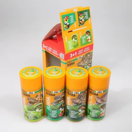 JBL Proterra Tortoise Menu 3x250 ml +1x250 ml - 4 féle ételválaszték minden teknősnek