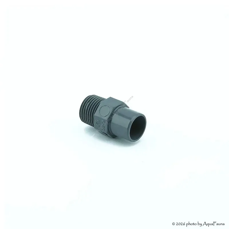 PVC karmantyú 20/16 mm-es csőhöz, 1/2" külső menettel