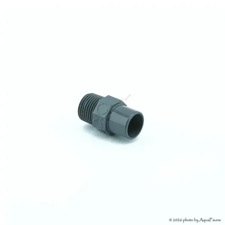 PVC karmantyú 20/16 mm-es csőhöz, 1/2" külső menettel