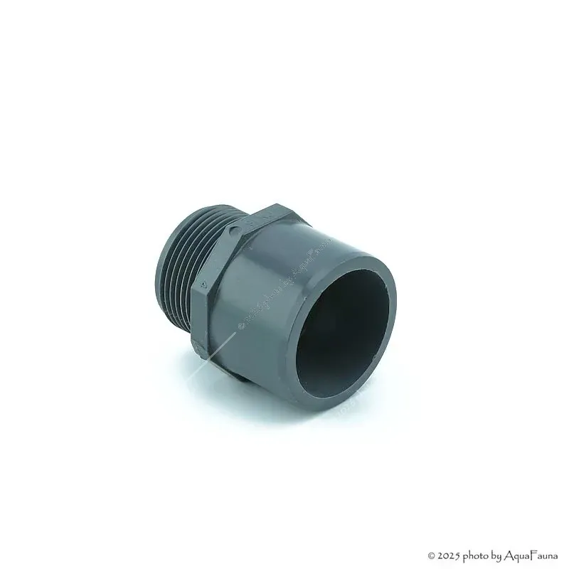 PVC karmantyú 50/40 mm-es csőhöz, 1 1/4" külső menettel