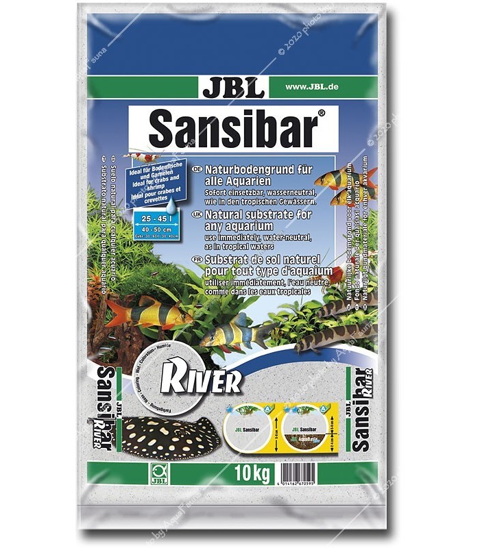 JBL Sansibar RIVER 10 kg - természetes akvárium talaj - durva szemű