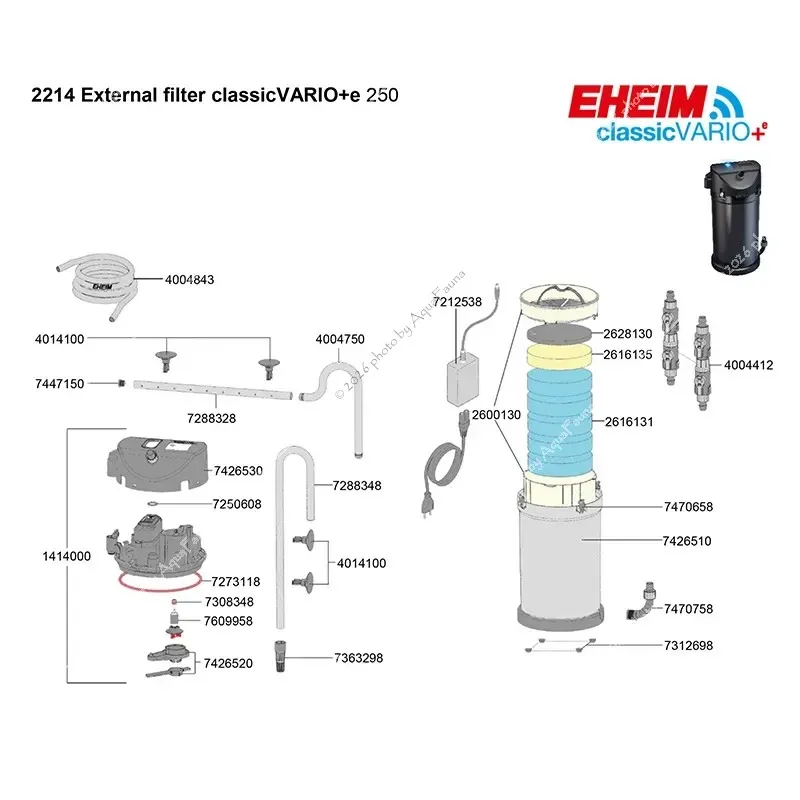 Eheim classicVARIO+e 250 szűrő szivacs töltettel (2214020)