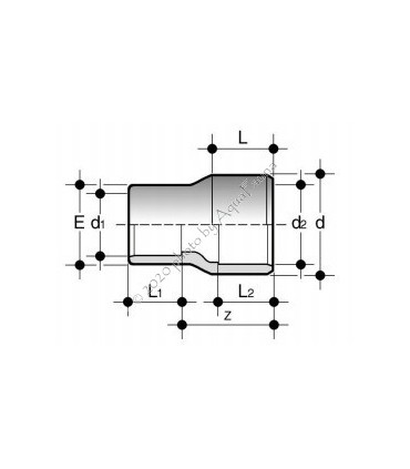 PVC szűkítő 63/50/25 (hosszú változat)