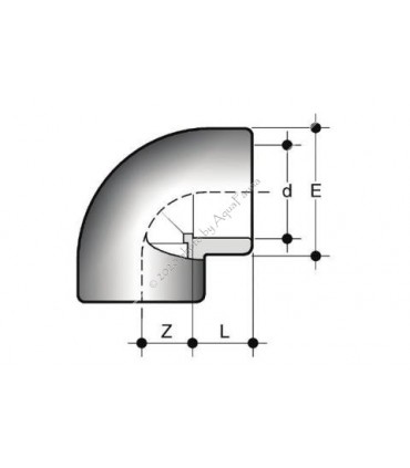 PVC 90° könyök idom 40 mm-es csőhöz