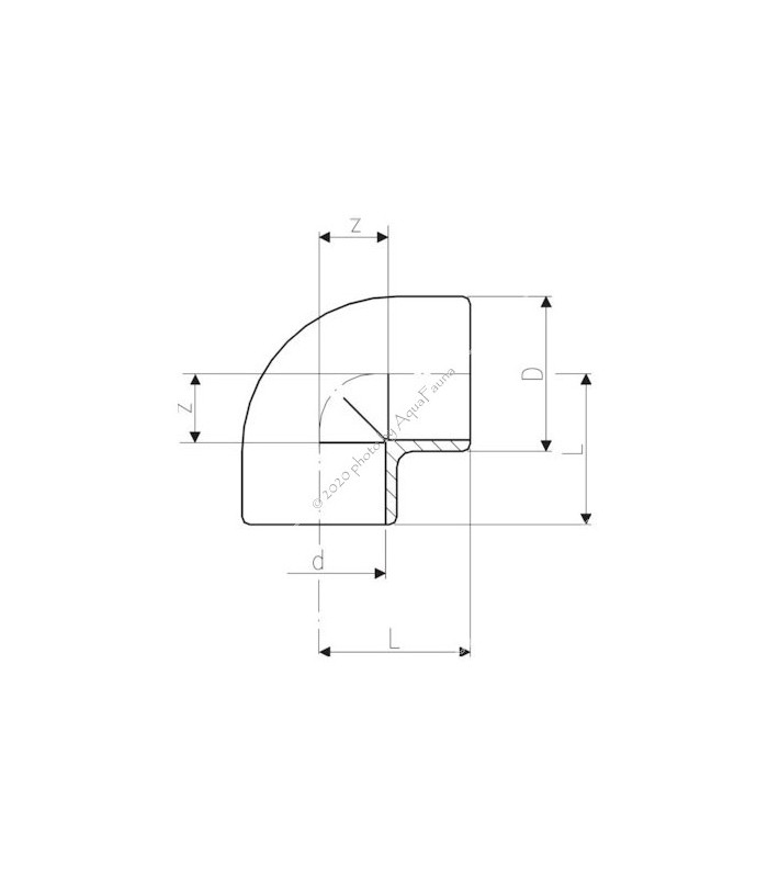 PVC 90° könyök idom 8 mm-es csőhöz