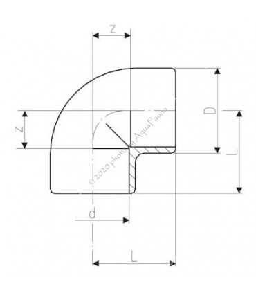 PVC 90° könyök idom 8 mm-es csőhöz