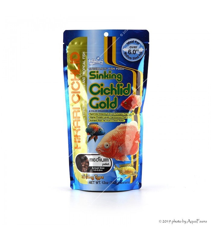 Hikari Cichlid Gold Sinking Medium - 342 g - süllyedő színfokozó granulátum eleség sügéreknek