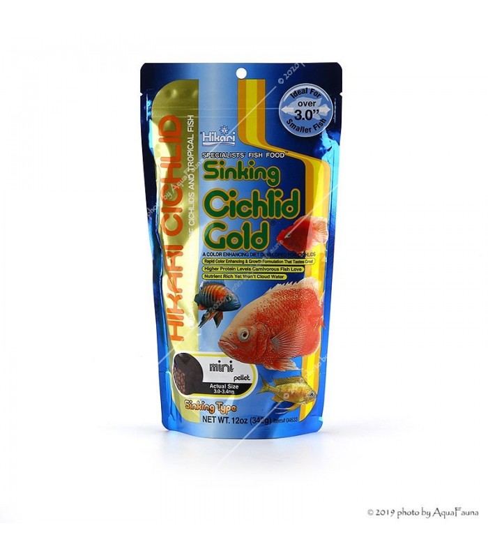 Hikari Cichlid Gold Sinking Mini - 342 g - süllyedő színfokozó granulátum eleség kistestű sügéreknek