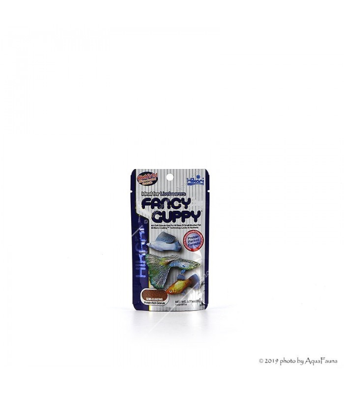 Hikari Fancy Guppy - 22 g - lassan süllyedő granulátum haleledel guppyknak