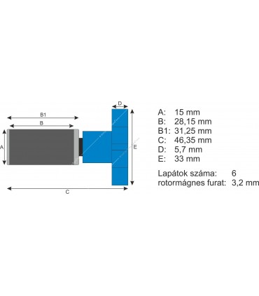 Atman rotor AT-103 vízpumpához, F305 belső szűrőhöz, AT-202 Powerhead-hez