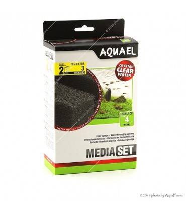 AquaEl MediaSet Standard Fan-3 Plus belső szűrőhöz - 2 db szűrőszivacs