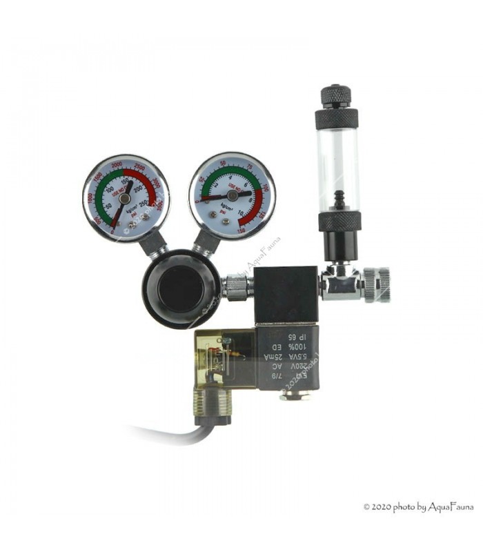 CO2 reduktor mágnesszeleppel, tűszeleppel, buborékszámlálóval