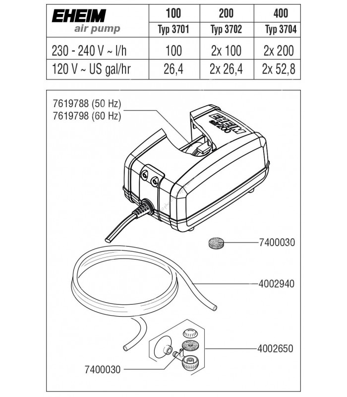 Eheim air200 levegőpumpa (3702010)