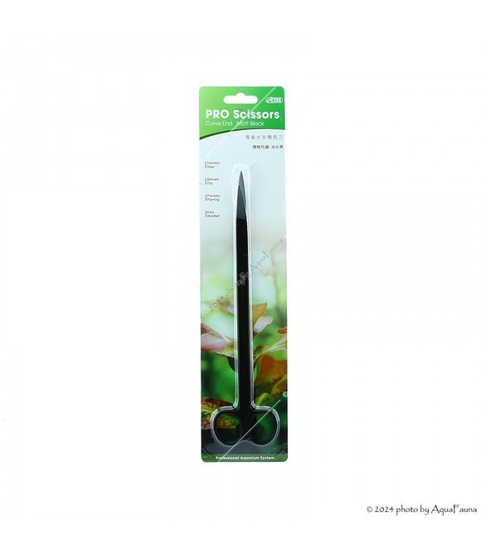ISTA Water Plant Pro Scissors Matt Black - hajlított végű vízinövény olló - 25 cm - FEKETE