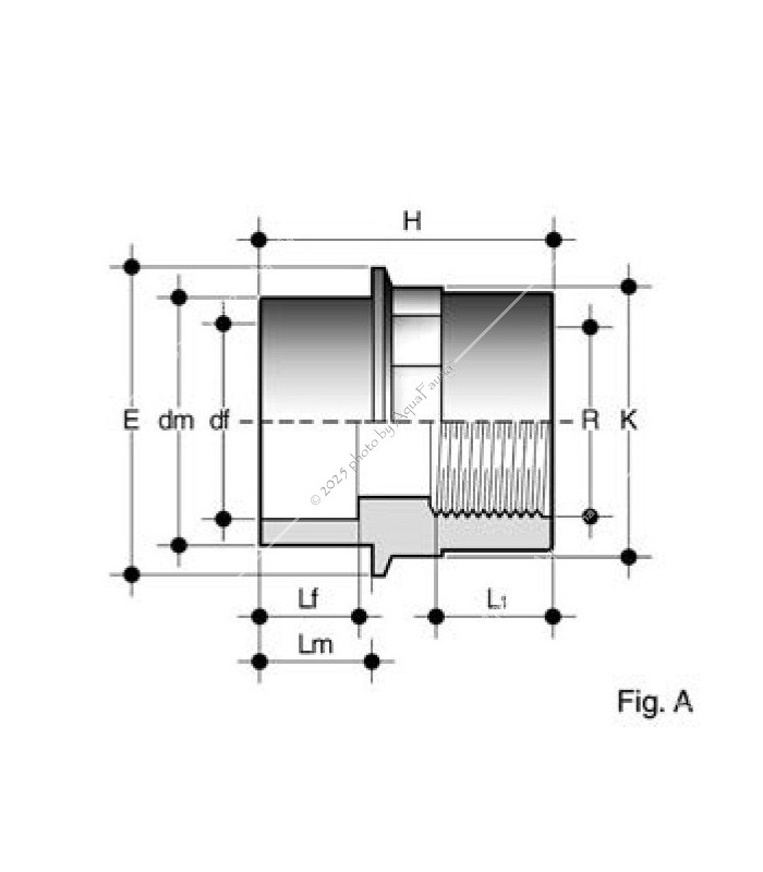 PVC karmantyú 20/16 mm-es csőhöz, 3/8" belső menettel