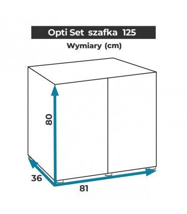 AquaEl Opti Set 125 Grey Cabinet - univerzális akvárium szekrény 81x36x80 cm - szürke