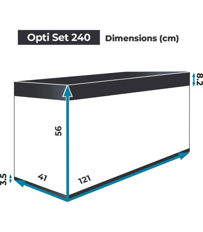 AquaEl Opti Set 240 White 2.0 - akvárium szett 121x41x51 cm (240 liter) - fehér