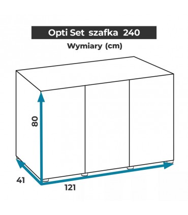 AquaEl Opti Set 240 Grey Cabinet - univerzális akvárium szekrény, 121x41x80 cm - szürke