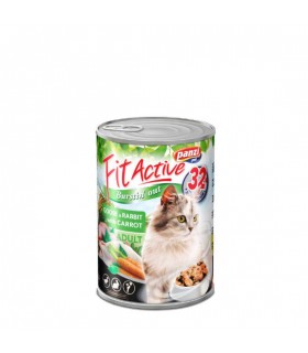FitActive konzerv Adult (liba, nyúl, sárgarépa) konzerv - felnőtt macskáknak - 415 g
