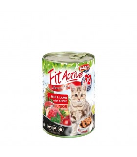 FitActive konzerv Junior (marha, bárány, alma) konzerv - kölyök macskáknak - 415 g