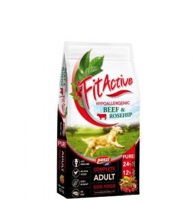 FitActive Pure Hypoallergenic Beef-Rosehip - száraztáp (marha,csipkebogyó) felnőtt kutyáknak - 12 kg
