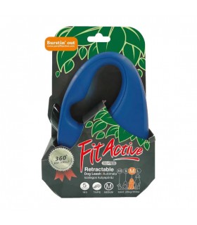 FitActive Retractable Dog Leash - automata szalagos póráz (kék) kutyáknak (XS) 3 méter