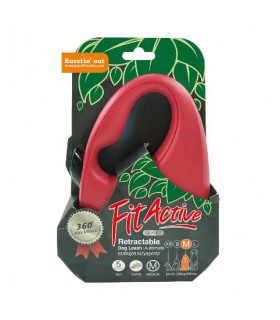 FitActive Retractable Dog Leash - automata szalagos póráz (piros) kutyáknak (XS) 3 méter