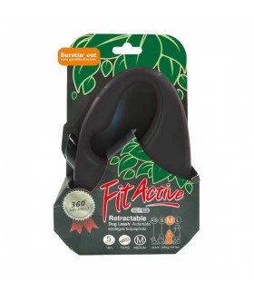 FitActive Retractable Dog Leash - automata szalagos póráz (fekete) kutyáknak (L) 5 méter
