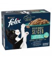 Felix Deliciously Sliced - nedves macskaeledel (lazac, tonhal, tőkehal, lepényhal) - 12x80 g
