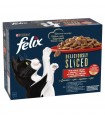 Felix Deliciously Sliced - nedves macskaeledel (marha, csirke, kacsa, pulyka) - 12x80 g