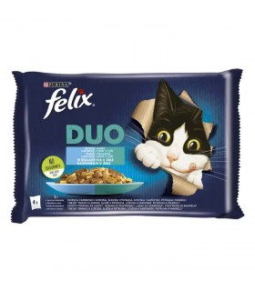 Felix Fantastic Duo alutasakos macskaeledel aszpikban (halas) - 4x85g