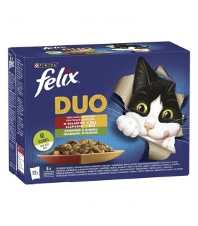 Felix Fantastic Duo alutasakos macskaeledel aszpikban (marha, csirke, bárány, pulyka) - 12x85 g