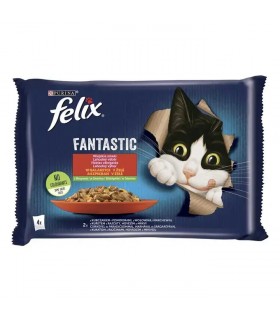 Felix Fantastic macskaeledel aszpikban (csirke-paradicsom, marha-sárgarépa) - 4x85 g