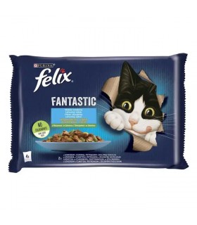 Felix Fantastic macskaeledel aszpikban (lazac, cukkini, pisztráng, zöldbab) - 4x85 g