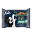 Felix Deliciously Sliced - nedves macskaeledel (lazac, tonhal, tőkehal, lepényhal) - 4x80 g