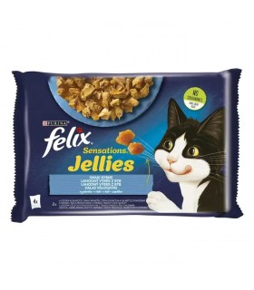 Felix Sensations Jellies macskaeledel aszpikban (halas) - 4x85 g
