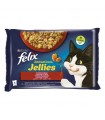 Felix Sensations Jellies macskaeledel aszpikban (házias válogatás) - 4x85g