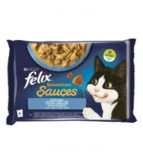 Felix Sensations Sauces macskaeledel szószban (halas válogatás) - 4x85g