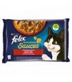 Felix Sensations Sauces macskaeledel válogatás szószban (pulyka, bárány) - 4x85 g