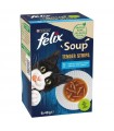 Felix Soup Tender Strips macskaeledel szószban (halas válogatás) - 6x48 g