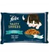 Felix Tasty Shreds macskaeledel szószban (halas válogatás) - 4x80 g