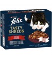 Felix Tasty Shreds macskaeledel szószban (házias válogatás) - 12x80 g