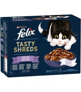 Felix Tasty Shreds macskaeledel szószban (vegyes válogatás) - 12x80 g