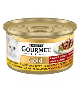 Gourmet Gold Duo macskaeledel szószban (csirke, szívvel és májjal) - 85 g