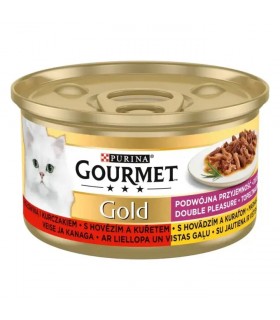 Gourmet Gold Duo macskaeledel szószban (marha, csirke) - 85 g