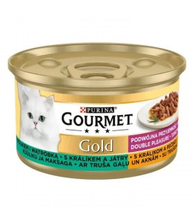 Gourmet Gold Duo macskaeledel szószban (nyúl, máj) - 85 g