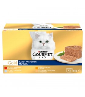 Gourmet Gold macskaeledel pástétom Multipack (marha, tonhal, pulyka, máj) - 4x85 g