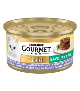 Gourmet Gold Savoury Cake macskaeledel (bárány, zöldbab) - 85 g