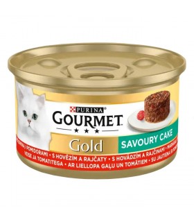 Gourmet Gold Savoury Cake macskaeledel (marha, paradicsom) - 85 g